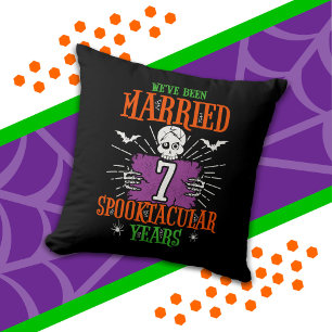 Halloween Spooktacular 7th Wedding Anniversary Cushion