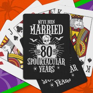 Halloween Spooktacular 80th Wedding Anniversary Playing Cards