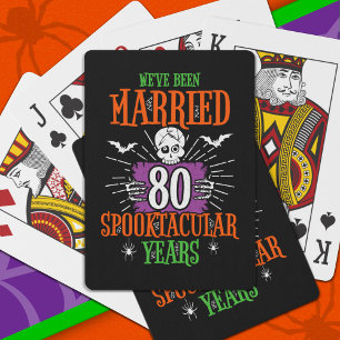 Halloween Spooktacular 80th Wedding Anniversary Playing Cards
