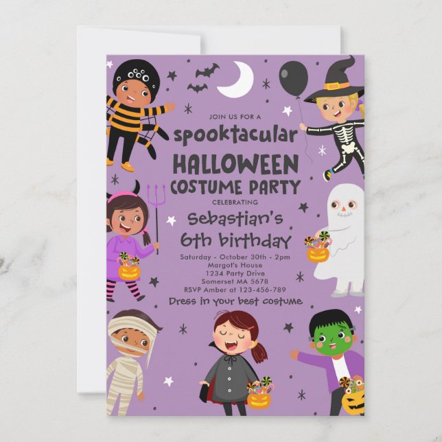 Halloween Spooktacular Costume Birthday Party Invitation (Front)