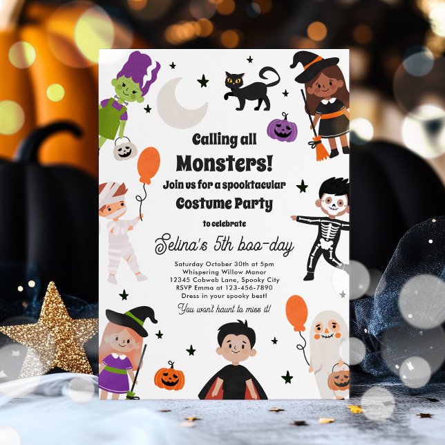 Halloween Spooktacular Costume Birthday Party Invitation (Creator Uploaded)