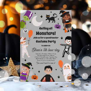 Halloween Spooktacular Costume Birthday Party Invitation