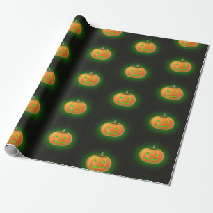 Halloween Spooktacular Pumpkin Smile Pattern Wrapping Paper
