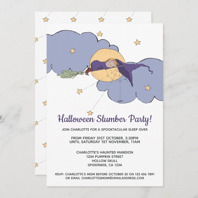 Halloween Spooktacular Slumber Party Invitation (Front/Back)