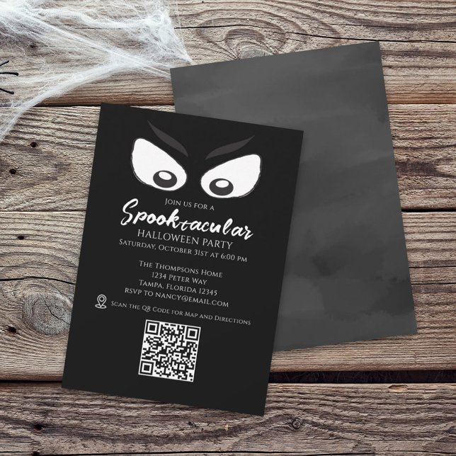 Halloween Spooktacular Spider Web QR Code Map Invitation (Creator Uploaded)