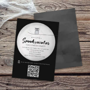 Halloween Spooktacular Spooky Owl QR Code Map Invitation