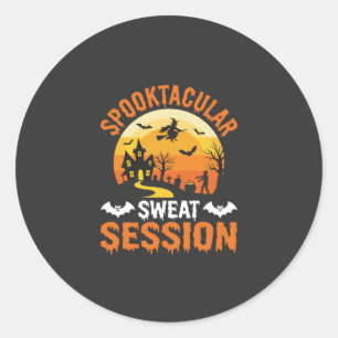 Halloween Spooktacular Sweat Session Fitness Classic Round Sticker