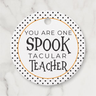 Halloween Spooktacular Teacher Ghost Pumpkin Treat Favour Tags