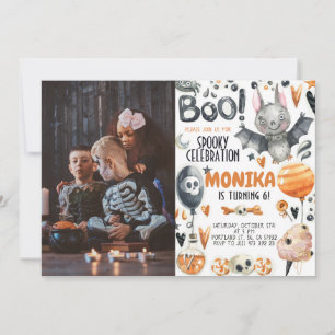 Halloween Spooky Bat Birthday Invitation