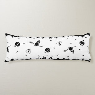 Halloween Spooky  Black and White  Body Cushion