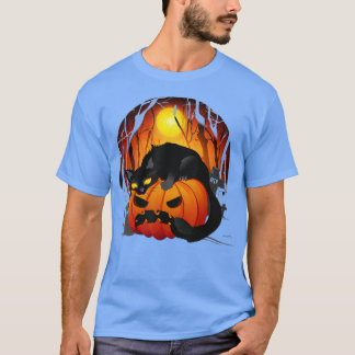 Halloween Spooky Black Cat Mum Pumpkin Graveyard S T-Shirt