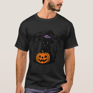 Halloween Spooky Black German Shepherd Witch Pumpk T-Shirt