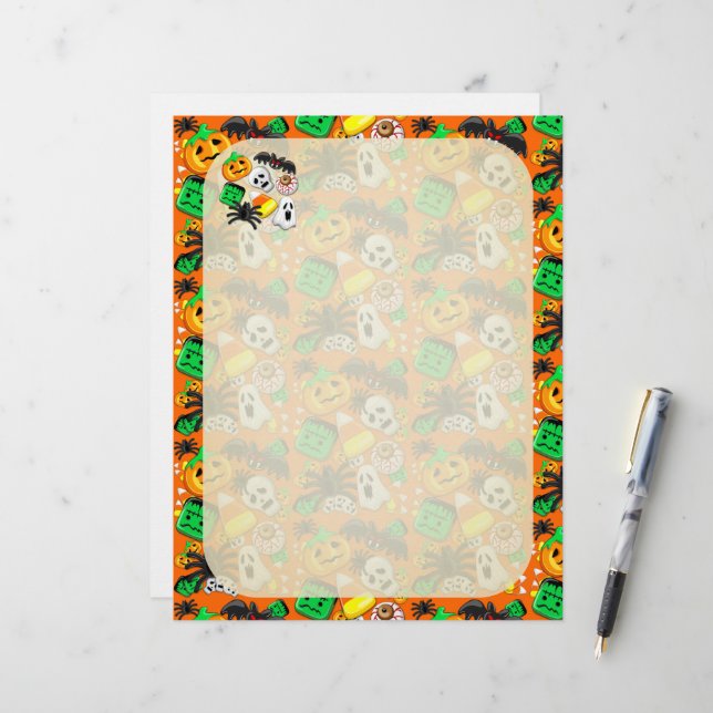 Halloween Spooky Candies Party     Custom Letterhead (Front/Back In Situ)