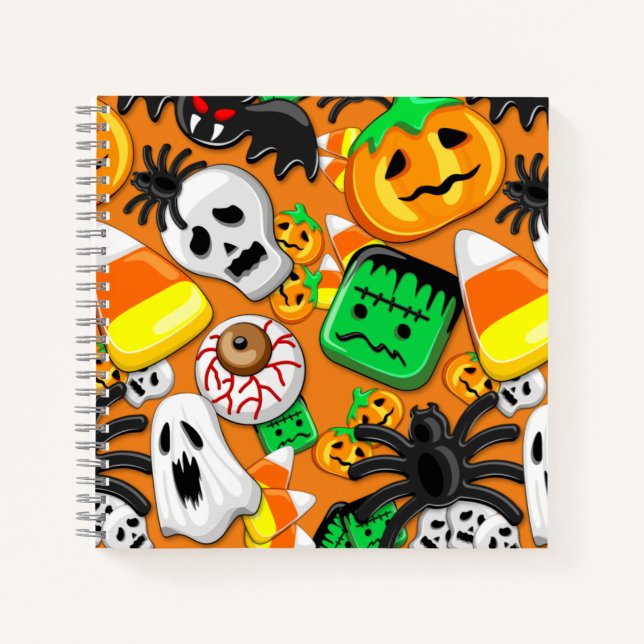 Halloween Spooky Candies Party  Notebook (Front)