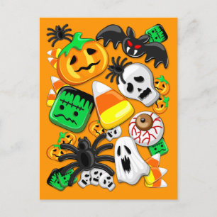Halloween Spooky Candies Party  Postcard