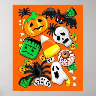 Halloween Spooky Candies Party Poster