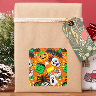 Halloween Spooky Candies Party    Square Sticker
