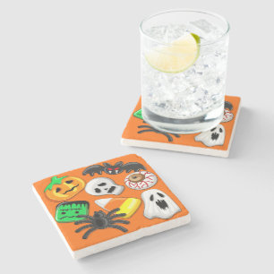 Halloween Spooky Candies Party Stone Coaster