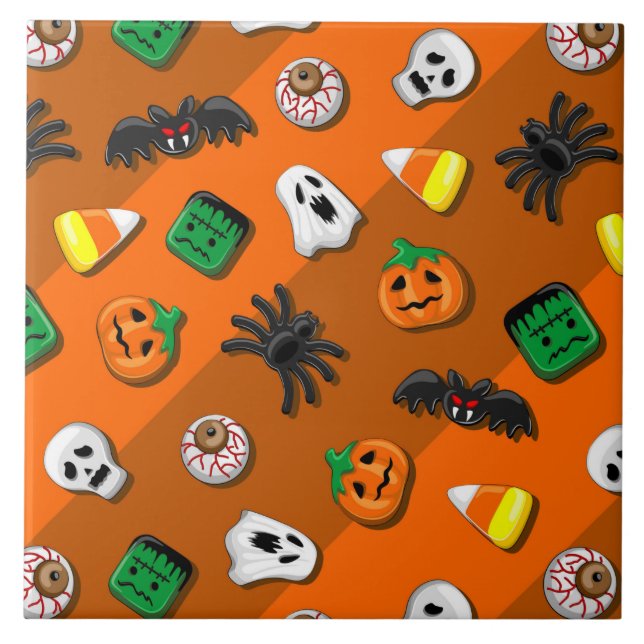 Halloween Spooky Candies Party Tile (Front)
