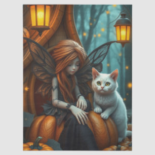 Halloween Spooky Cat and Fairy Fantasy Tissue Pap Paper