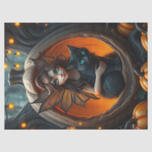 Halloween Spooky Cat and Fairy Fantasy Tissue Paper