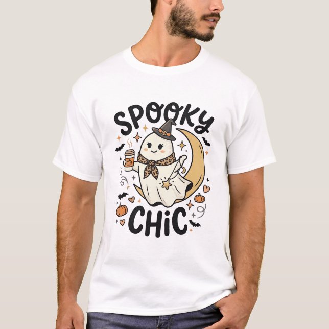 Halloween Spooky Chic Ghost T-Shirt (Front)