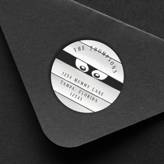 Halloween Spooky Creepy Mummy Trick or Treat Class Classic Round Sticker (Creator Uploaded)