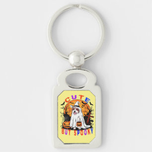 Halloween Spooky Cute Dog Artwork For Pet Lovers Key Ring
