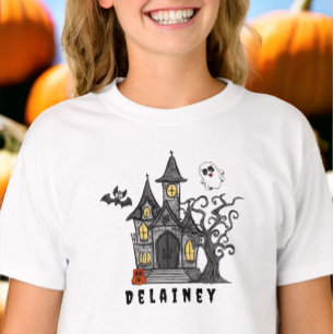 Halloween Spooky Cute Haunted House Name T-Shirt