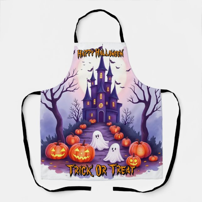 Halloween Spooky Cute Popular Collection Apron (Front)