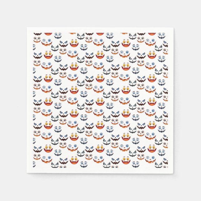 Halloween Spooky Face Pattern Napkin (Front)