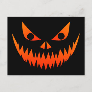 Halloween Spooky Face Postcard