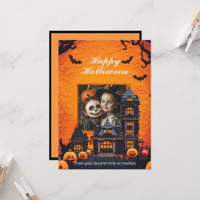 Halloween Spooky Family Fun Card (Front/Back In Situ)