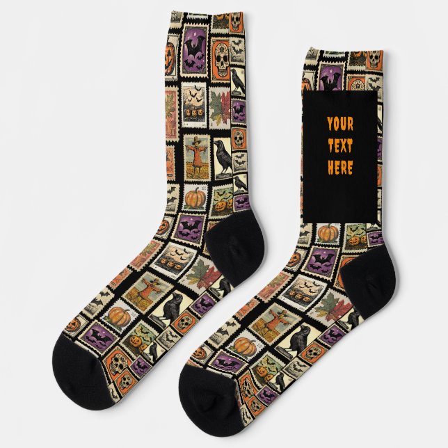 Halloween Spooky Feet Personalizable Crew Socks (Left)