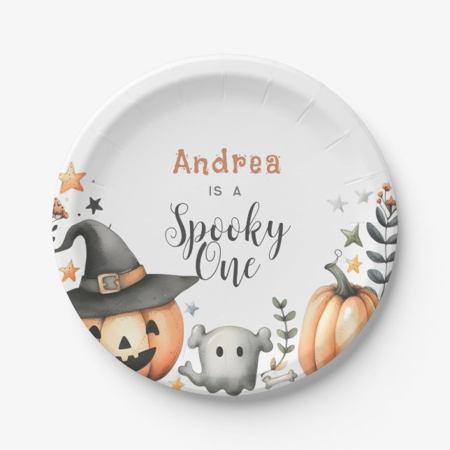 Halloween Spooky first one Paper Plate (Front)