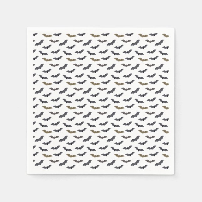 Halloween Spooky Flock Of Vampire Bats Napkin (Front)