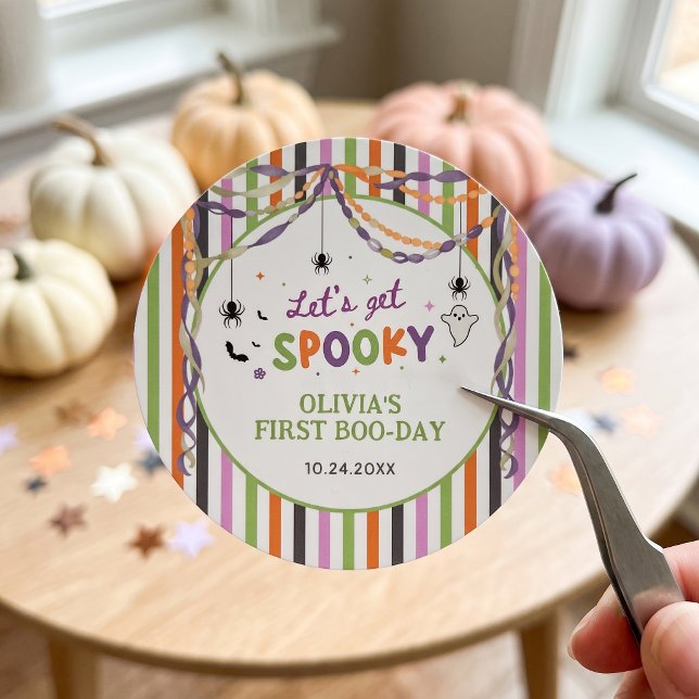 Halloween Spooky Fun Birthday Party Paper Sticker (Creator Uploaded)