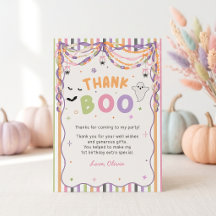 Halloween Spooky Fun Girl Birthday Thank You Card