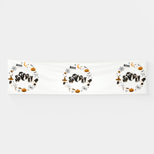 Halloween Spooky Ghost 2.5x10 Vinyl Banner