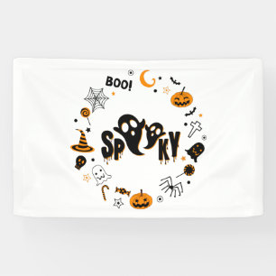 Halloween Spooky Ghost 2.5x4 Vinyl Banner