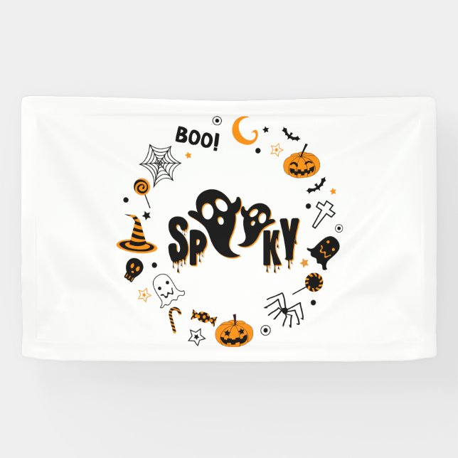 Halloween Spooky Ghost 2.5x4 Vinyl Banner (Horizontal)