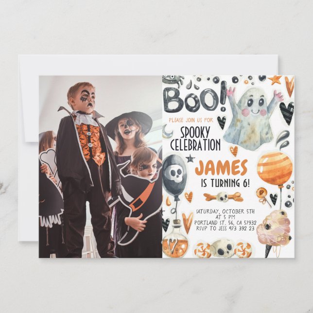 Halloween Spooky Ghost Birthday Invitation  (Front)