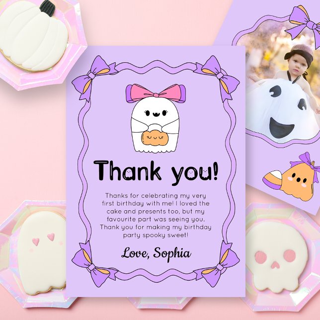 Halloween Spooky Ghost Birthday Thank You Card (Creator Uploaded)