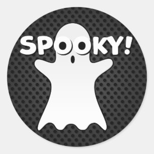 Halloween Spooky Ghost Black Classic Round Sticker