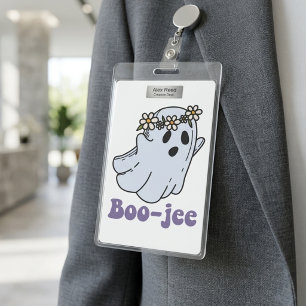 Halloween Spooky Ghost Boo Jee Boo ID Badge