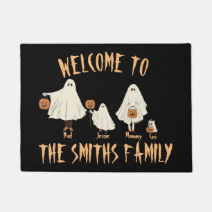 Halloween spooky ghost family doormat