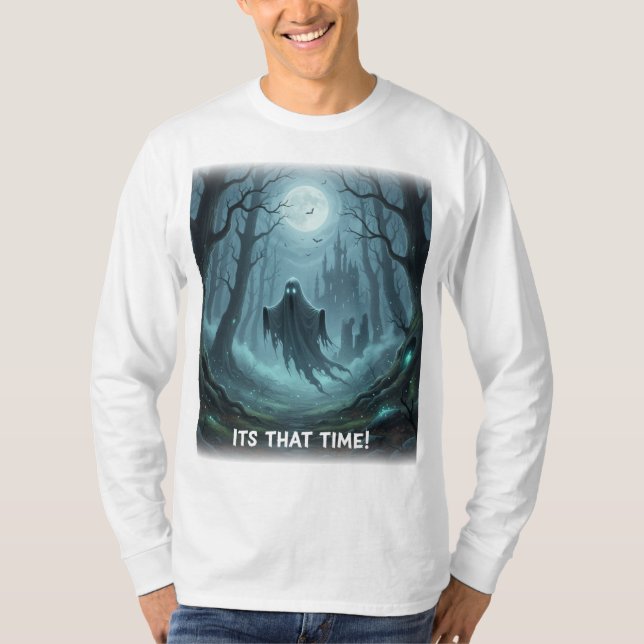 Halloween Spooky Ghost Long Sleeve T-Shirt (Front)