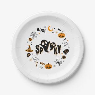 Halloween Spooky Ghost Paper Plates