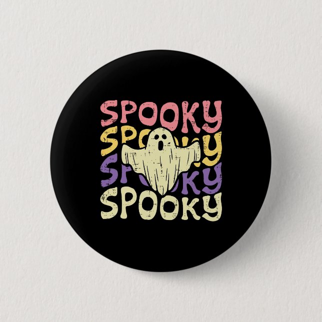 Halloween Spooky Ghost Retro Groovy Costume Women  6 Cm Round Badge (Front)