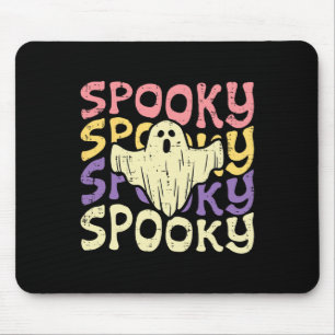 Halloween Spooky Ghost Retro Groovy Costume Women Mouse Pad